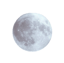 A glowing image of a white moon.