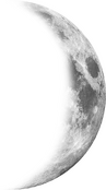 A white half moon.